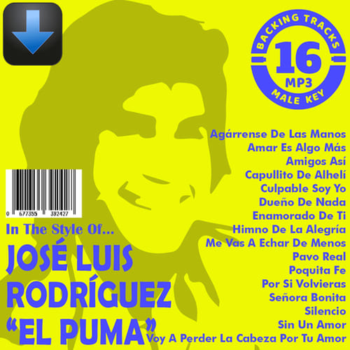 polvo teoría hotel JOSÉ LUIS RODRÍGUEZ EL PUMA - Pack 16 PLAYBACK MP3 - Tono Hombre - Descarga  Inmediata - Soy Cantante